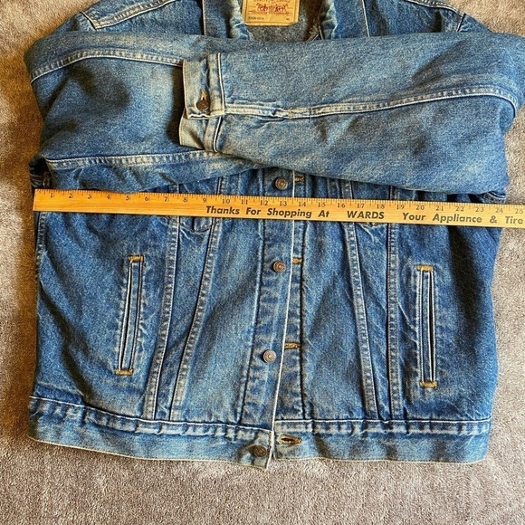 Levi's Classic Vintage 90’s Blue Denim Trucker Jacket Flannel lined - Picture 4 of 8